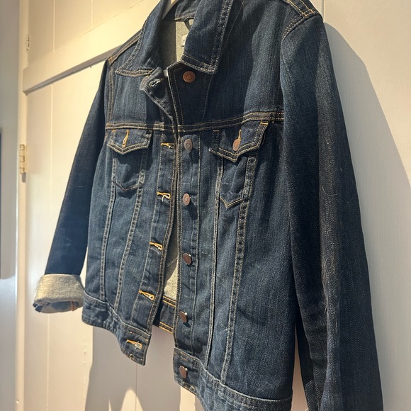 Upcycled Levi’s denim jean jacket with quilt patch - Picture 3 of 5